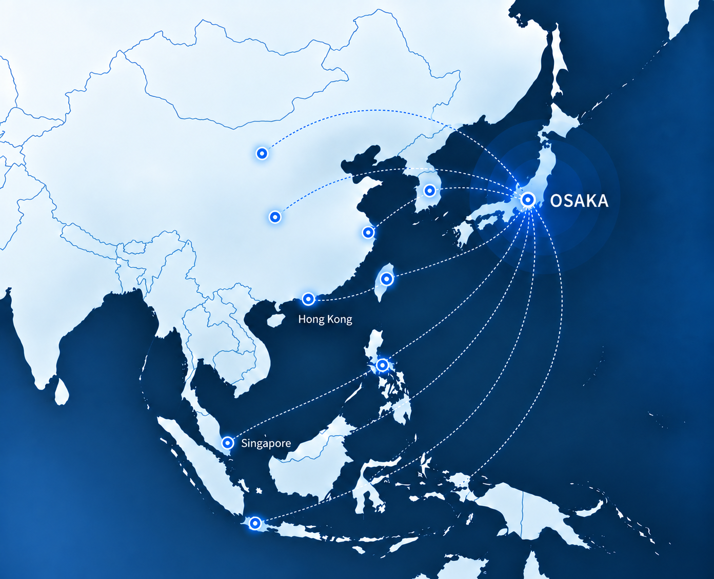 Map of Japan and Asia