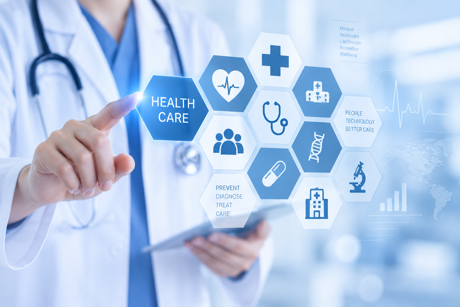 Healthcare professionals collaborating in a modern clinic